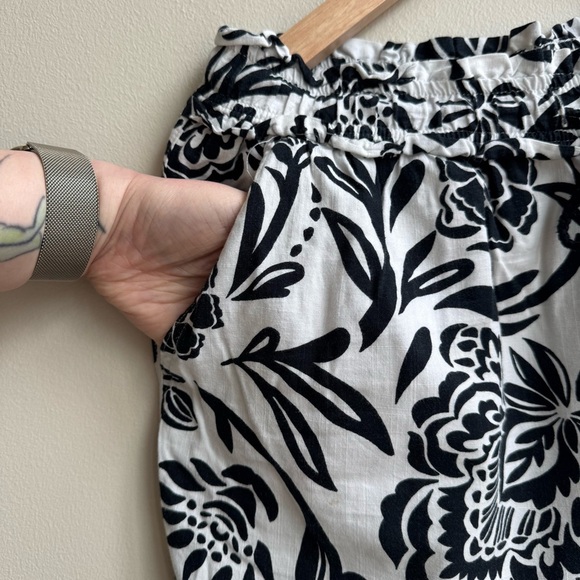 Knox Rose Black & White Floral Drawstring Pants - Size M - Picture 6 of 8
